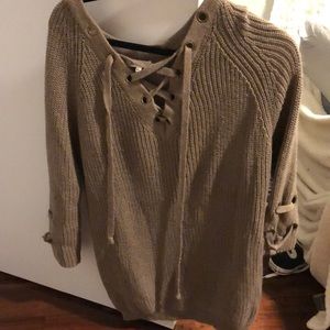 lace up sweater